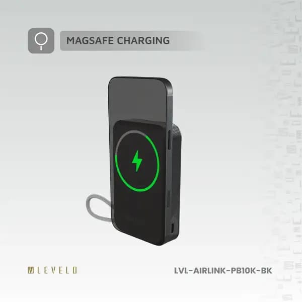 پاوربانک 10000 هزار مگ سیف لولو مدل Levelo AirLink 10000mAh MagSafe Power Bank — تصویر ۶