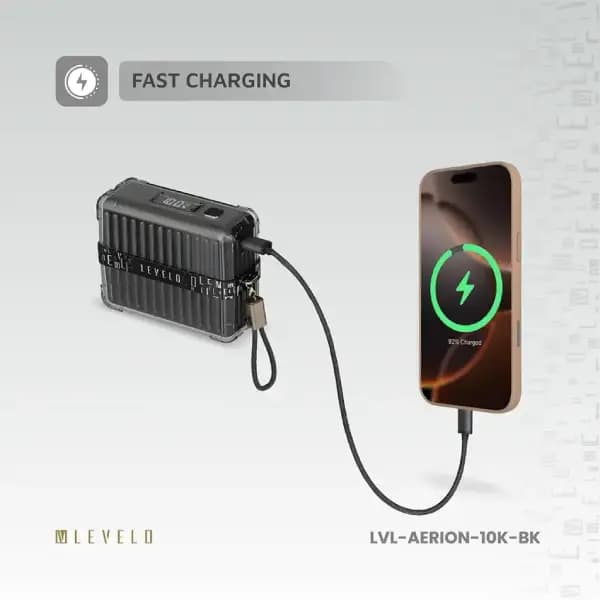 پاوربانک قابل‌حمل 10000 هزار لولو مدل Levelo Aerion Portable 10000mAh Power Bank — تصویر ۸