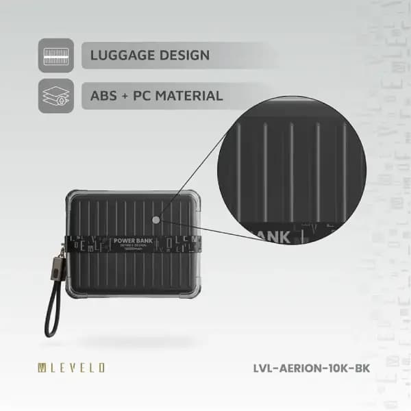 پاوربانک قابل‌حمل 10000 هزار لولو مدل Levelo Aerion Portable 10000mAh Power Bank — تصویر ۳