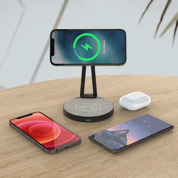 پایه شارژ بی‌سیم مغناطیسی دو کاره لولو مدل Levelo Dualflow 2 In 1 Magnetic Wireless Charging Stand — تصویر ۲