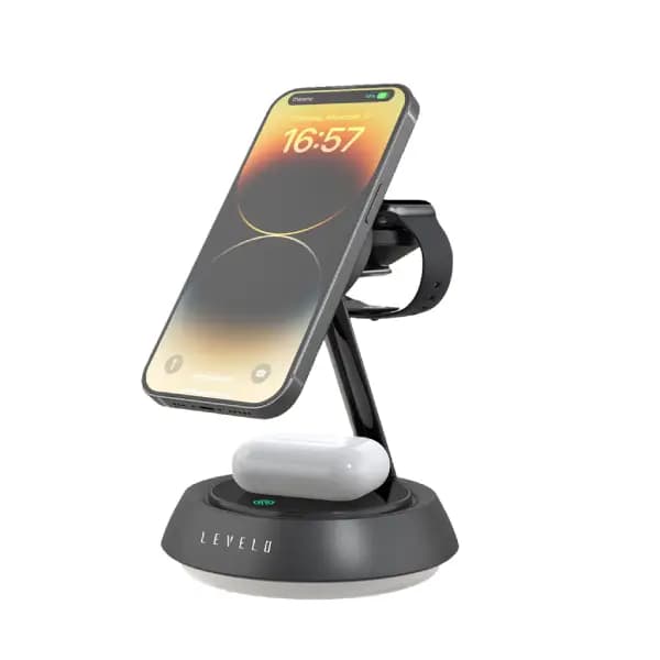 شارژر بی‌سیم ۳ در ۱ لولو مدل Levelo Sienese 3 In 1 Wireless Charger