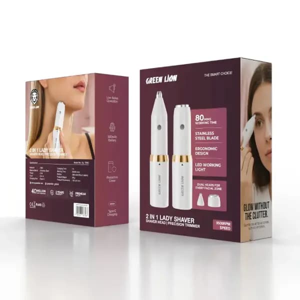 ماشین اصلاح بانوان گرین لاین مدل Green Lion 2 in 1 Lady Shaver and Precision Trimmer — تصویر ۶