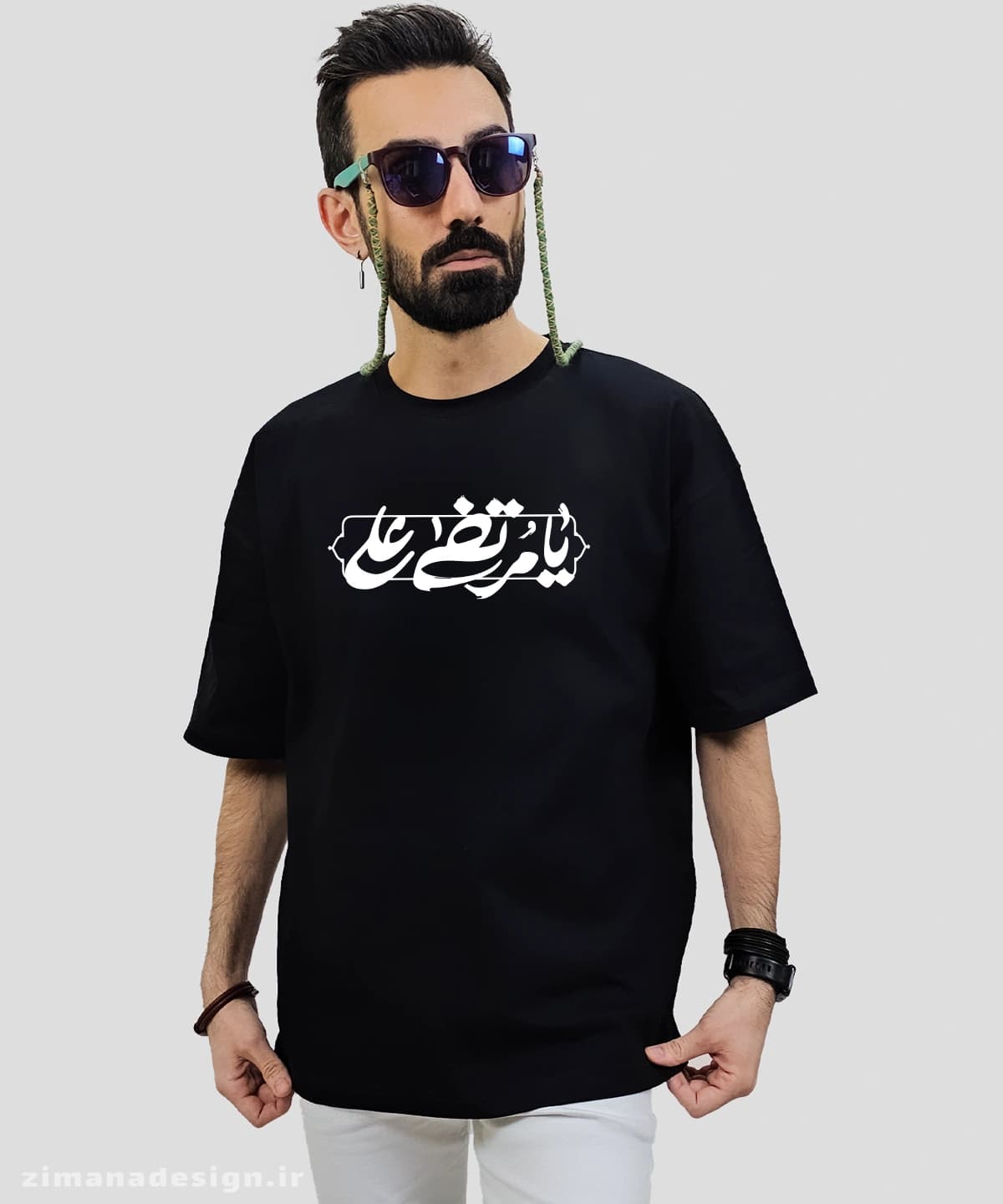 تیشرت لش مردانه و زنانه مذهبی طرح یا مرتضی علی کد 758 — تصویر ۳