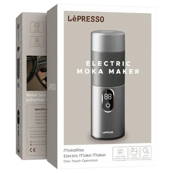 موکاپات برقی با قابلیت کارکرد تک‌ لمسی لپرسو مدل Lepresso MokaRise Electric Moka Maker with One-Touch Operation — تصویر ۵