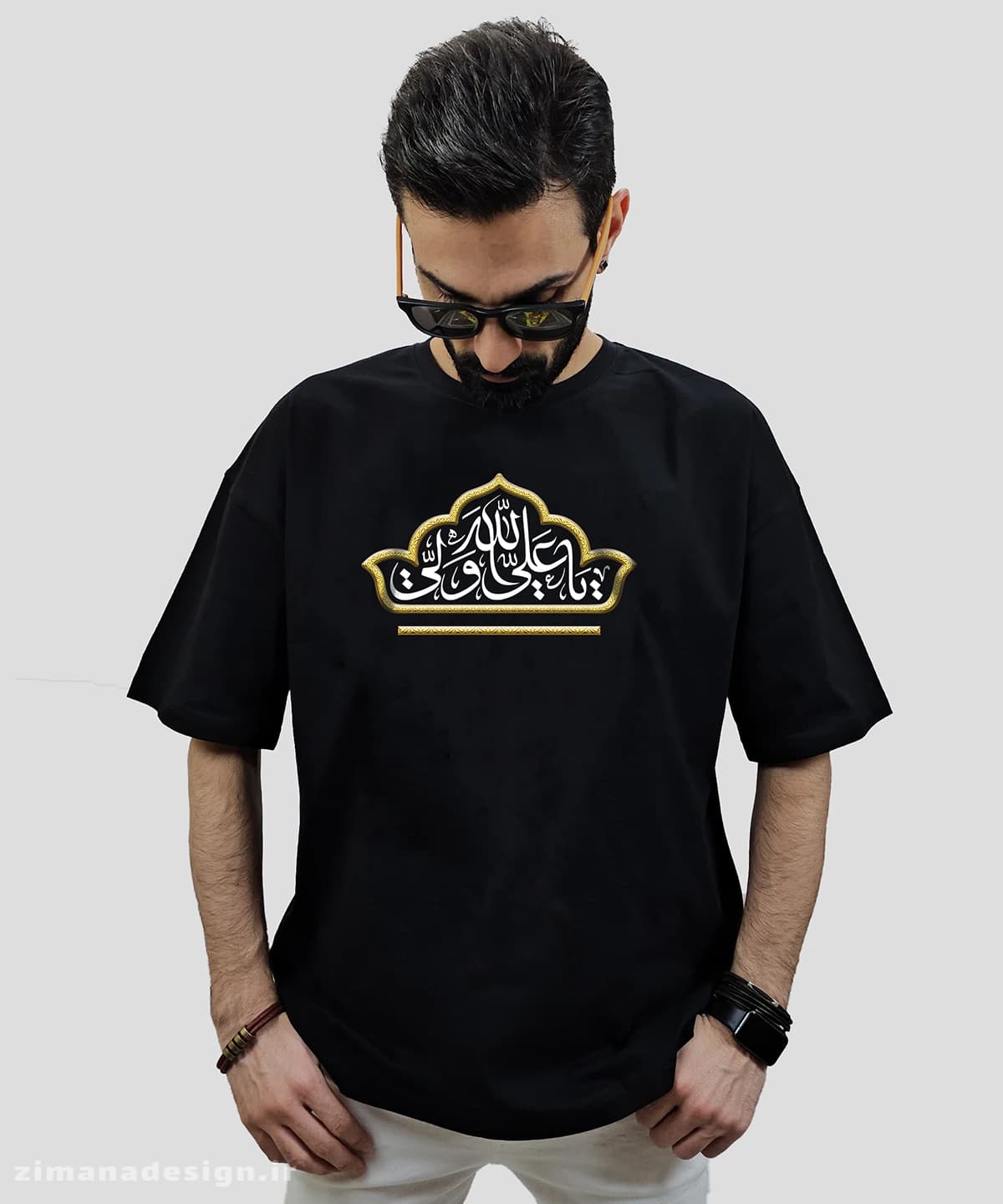 تیشرت لش مردانه و زنانه مذهبی طرح یا علی ولی الله کد 750