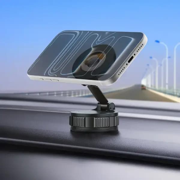 هولدر و نگهدارنده گوشی مغناطیسی خودرو پرودو مدل Porodo Rotarex MagSafe Car Mount with Powerful Suction Base — تصویر ۴