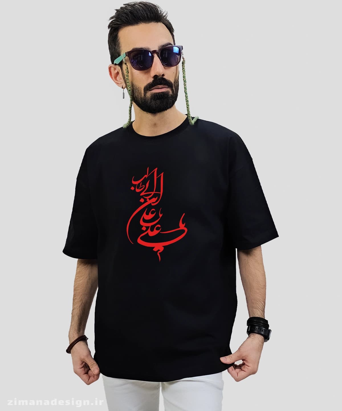 تیشرت لش مردانه و زنانه مذهبی طرح يا علي ابن ابي طالب کد 747