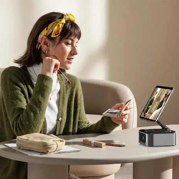 پایه چندمنظوره تبلت به همراه اسپیکر و پاوربانک پرودو مدل Porodo Lifestyle Multifunctional Tablet Stand with Speaker & Power Bank — تصویر ۳