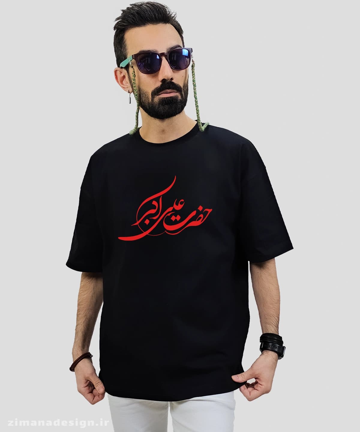 تیشرت لش مردانه و زنانه مذهبی طرح حضرت علی اکبر کد 735 — تصویر ۲