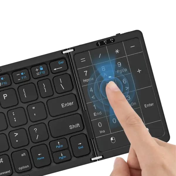کیبورد تاشو با نام‌پد و تاچ‌پد یکپارچه پرودو مدل Porodo Minima Slim Folding Keyboard With Integrated Numpad & Touchpad — تصویر ۷