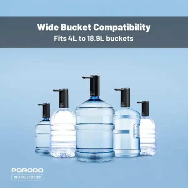 پمپ آب برقی تاشو پرودو مدل Porodo Lifestyle Foldable Electric Water Pump — تصویر ۴