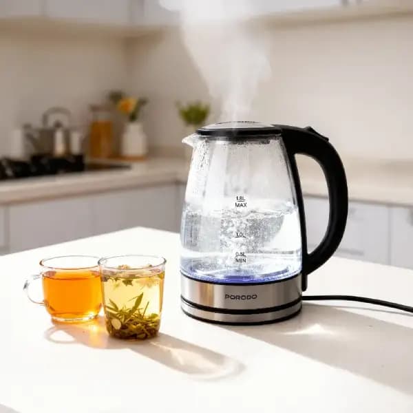 کتری برقی شیشه‌ ای پرودو مدل Porodo Pyro Electric Glass Kettle — تصویر ۳
