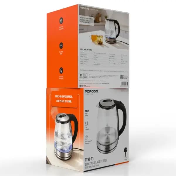 کتری برقی شیشه‌ ای پرودو مدل Porodo Pyro Electric Glass Kettle — تصویر ۵