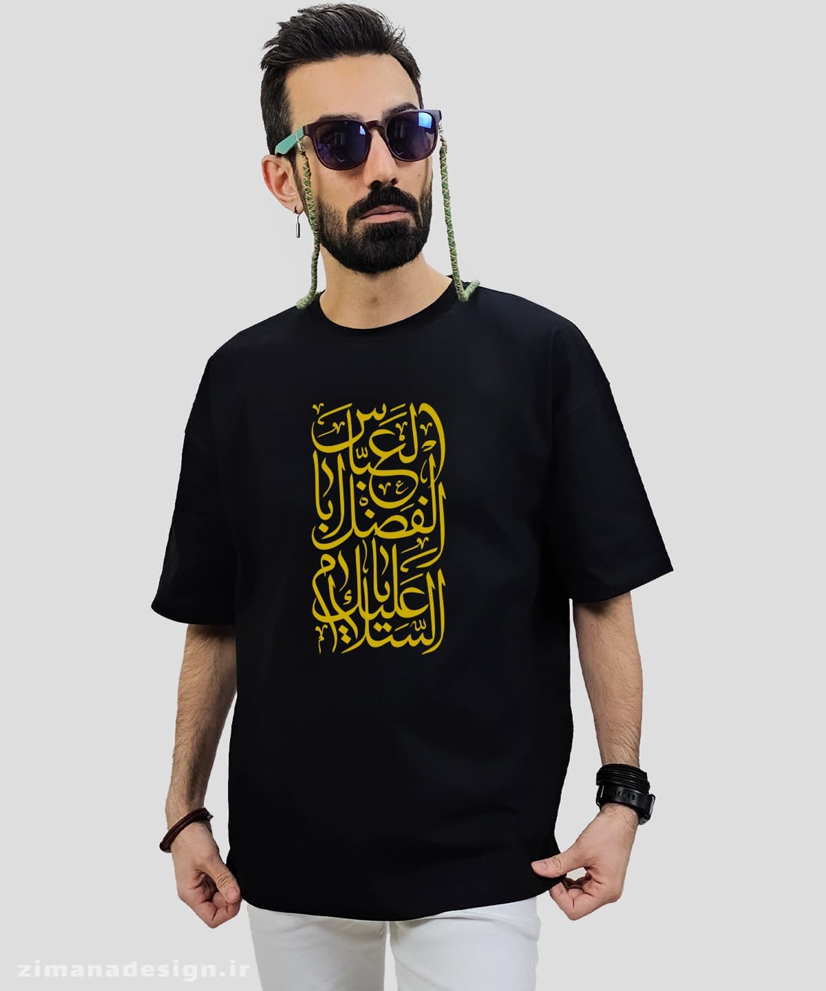 تیشرت لش مردانه و زنانه مذهبی طرح السلام علیک یا اباالفضل العباس کد 729 — تصویر ۲