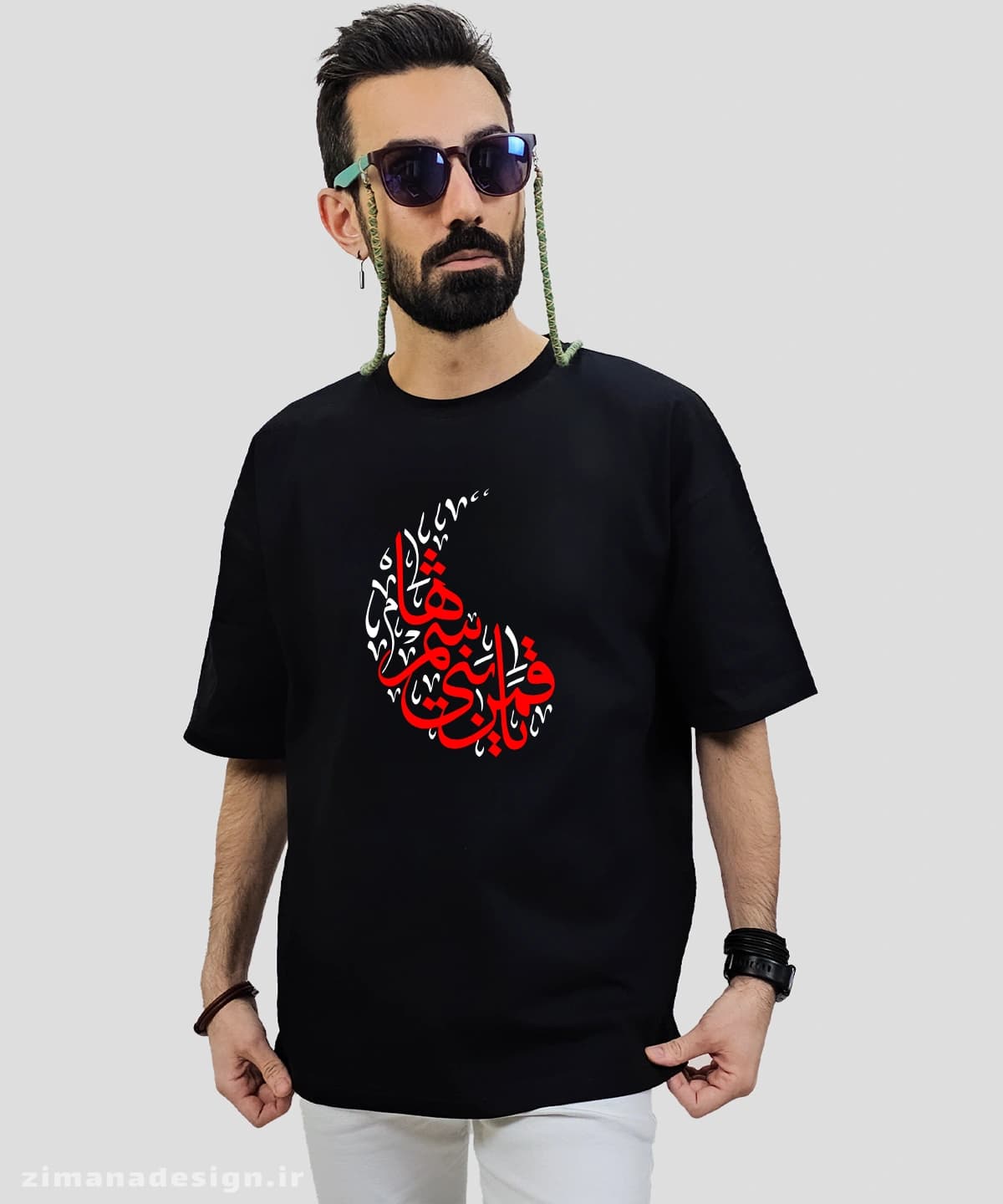 تیشرت لش مردانه و زنانه مذهبی طرح یا قمر بنی هاشم کد 726