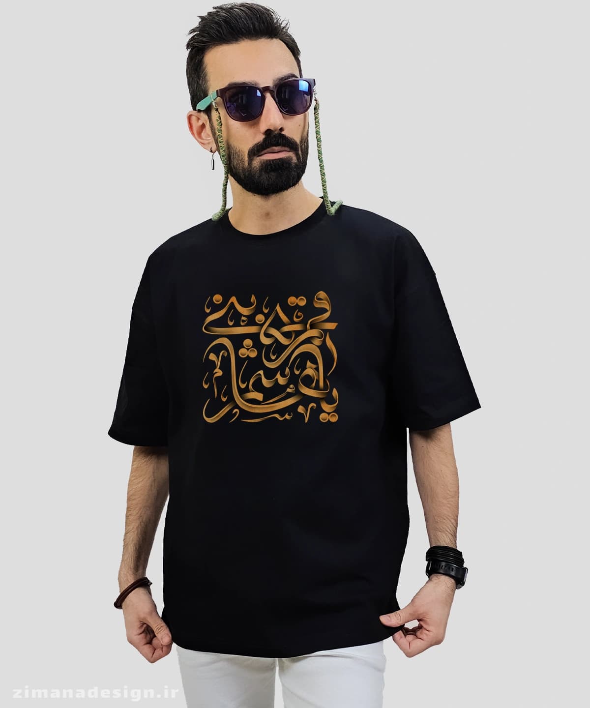 تیشرت لش مردانه و زنانه مذهبی طرح یا قمر بنی هاشم کد 724