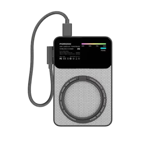 پاوربانک 10000 هزار مگ سیف پرودو مدل Porodo Yas 10000mAh Power Bank Magsafe Charging