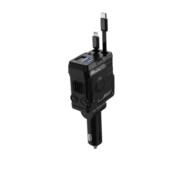 شارژر فندکی 66 وات با کابل‌های لایتنینگ و تایپ‌سی پرودو مدل Porodo 66W Car Charger Lightning & Type-C — تصویر ۴