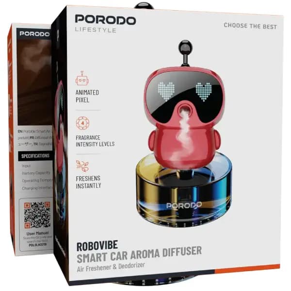 دستگاه خوشبوکننده هوشمند خودرو پرودو مدل Porodo Lifestyle Robovibe Smart Car Aroma Diffuser — تصویر ۴