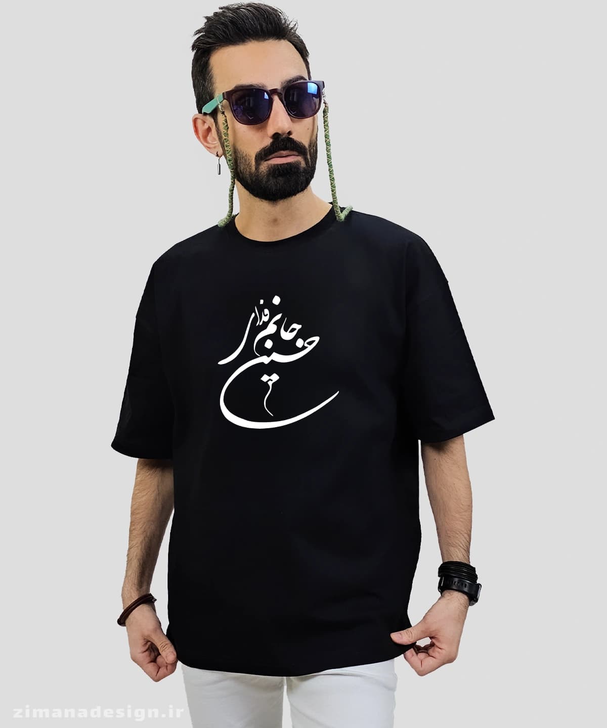 تیشرت لش مردانه و زنانه مذهبی طرح جانم فدای حسین (ع) کد 694 — تصویر ۲
