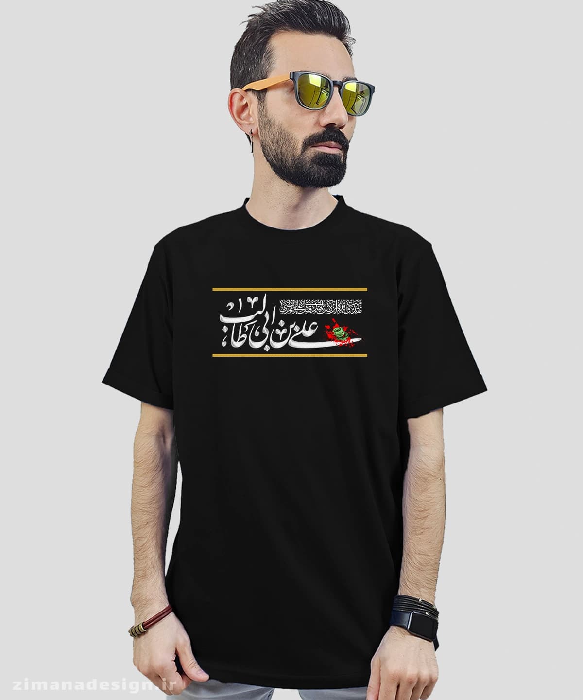 تیشرت مردانه و زنانه مذهبی طرح علی بن ابی طالب کد 755