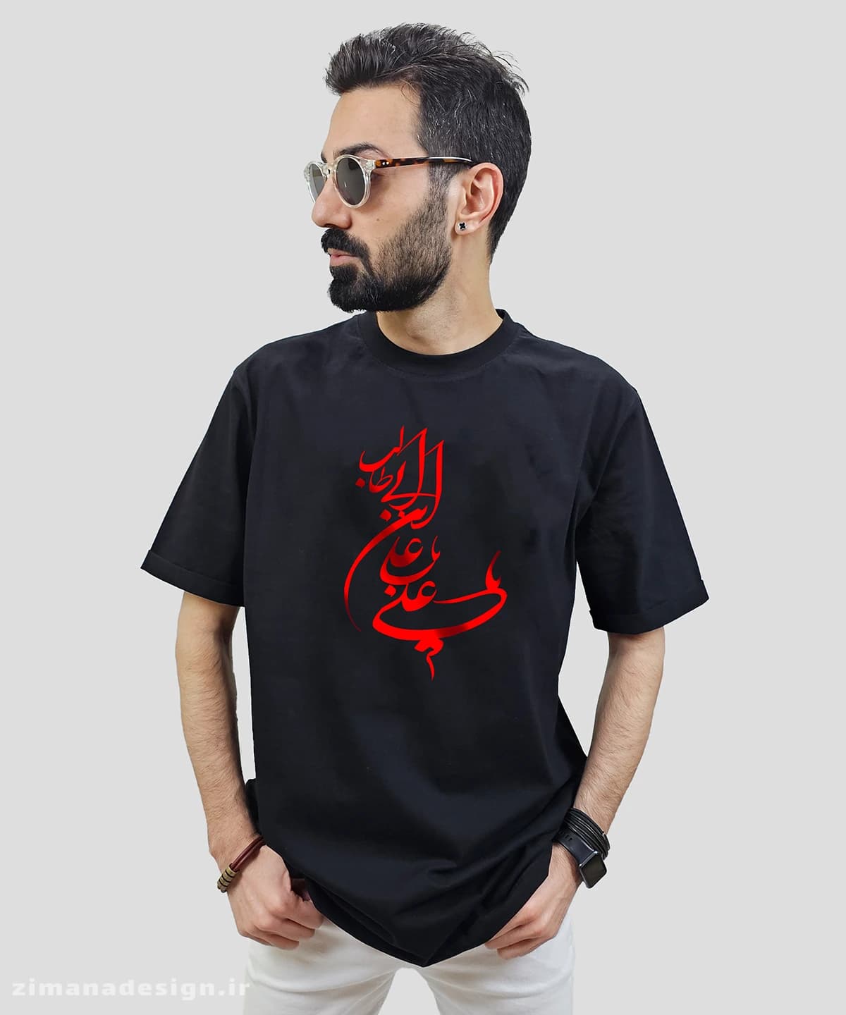 تیشرت مردانه و زنانه مذهبی طرح يا علي ابن ابي طالب کد 747