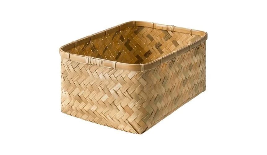 جعبه ذخیره آیکیا، مدل MJÖLKKANNA، بامبو، 25x35x18 سانتی متر