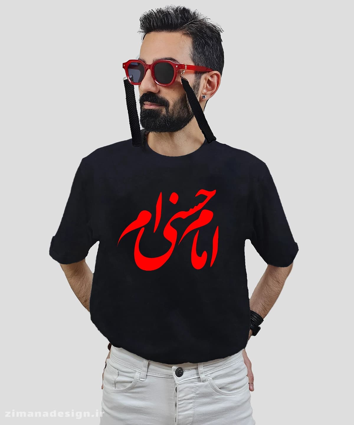 تیشرت مردانه و زنانه مذهبی طرح امام حسنی ام کد 743