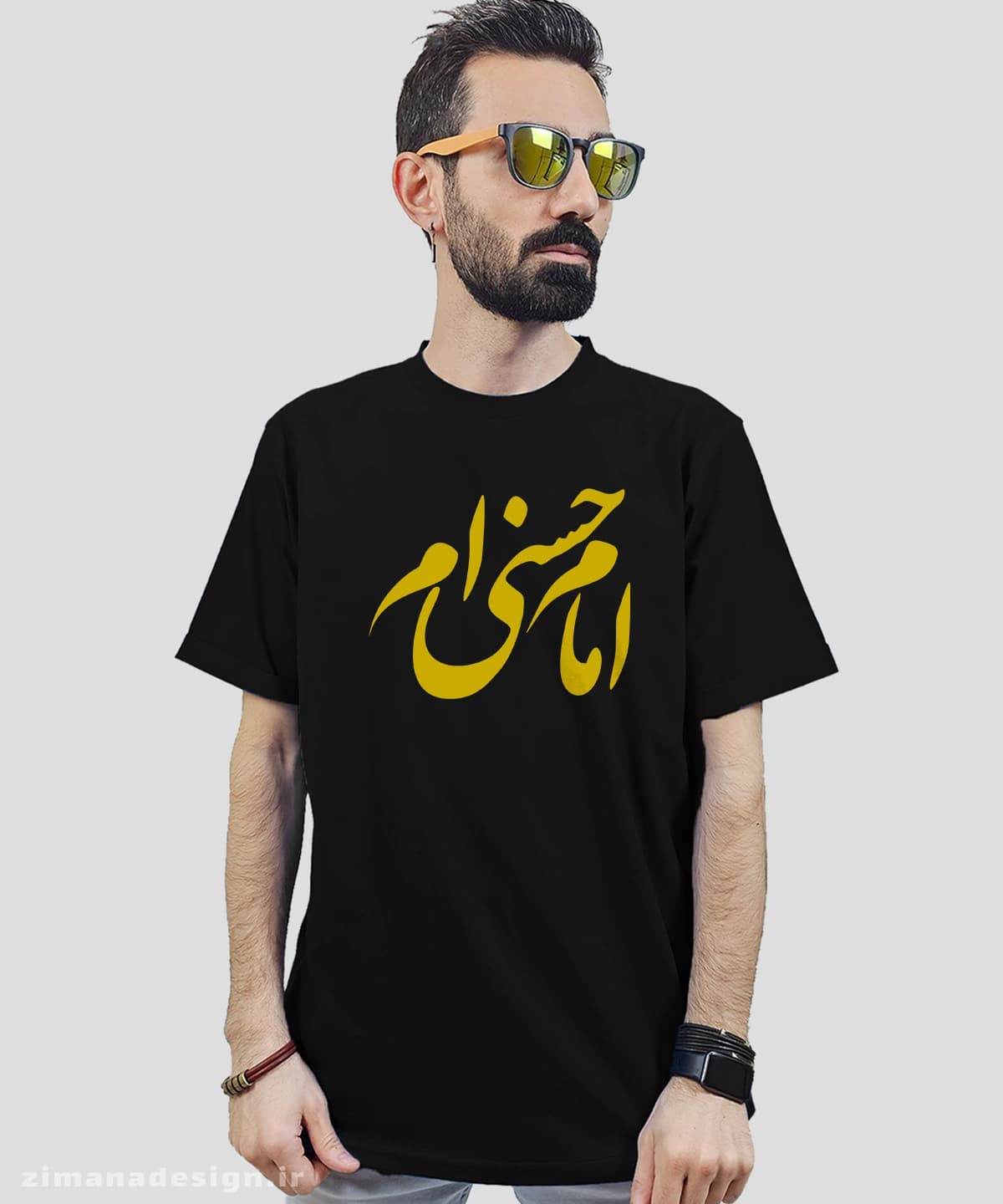 تیشرت مردانه و زنانه مذهبی طرح امام حسنی ام کد 743 — تصویر ۲