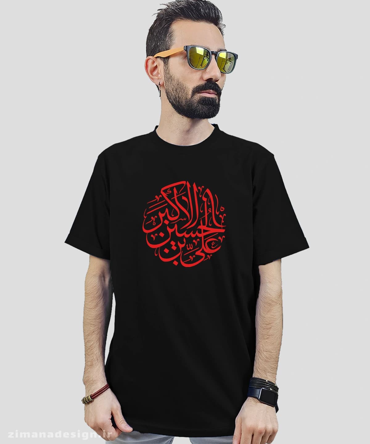 تیشرت مردانه و زنانه مذهبی طرح علی اکبر بن الحسین کد 738 — تصویر ۲