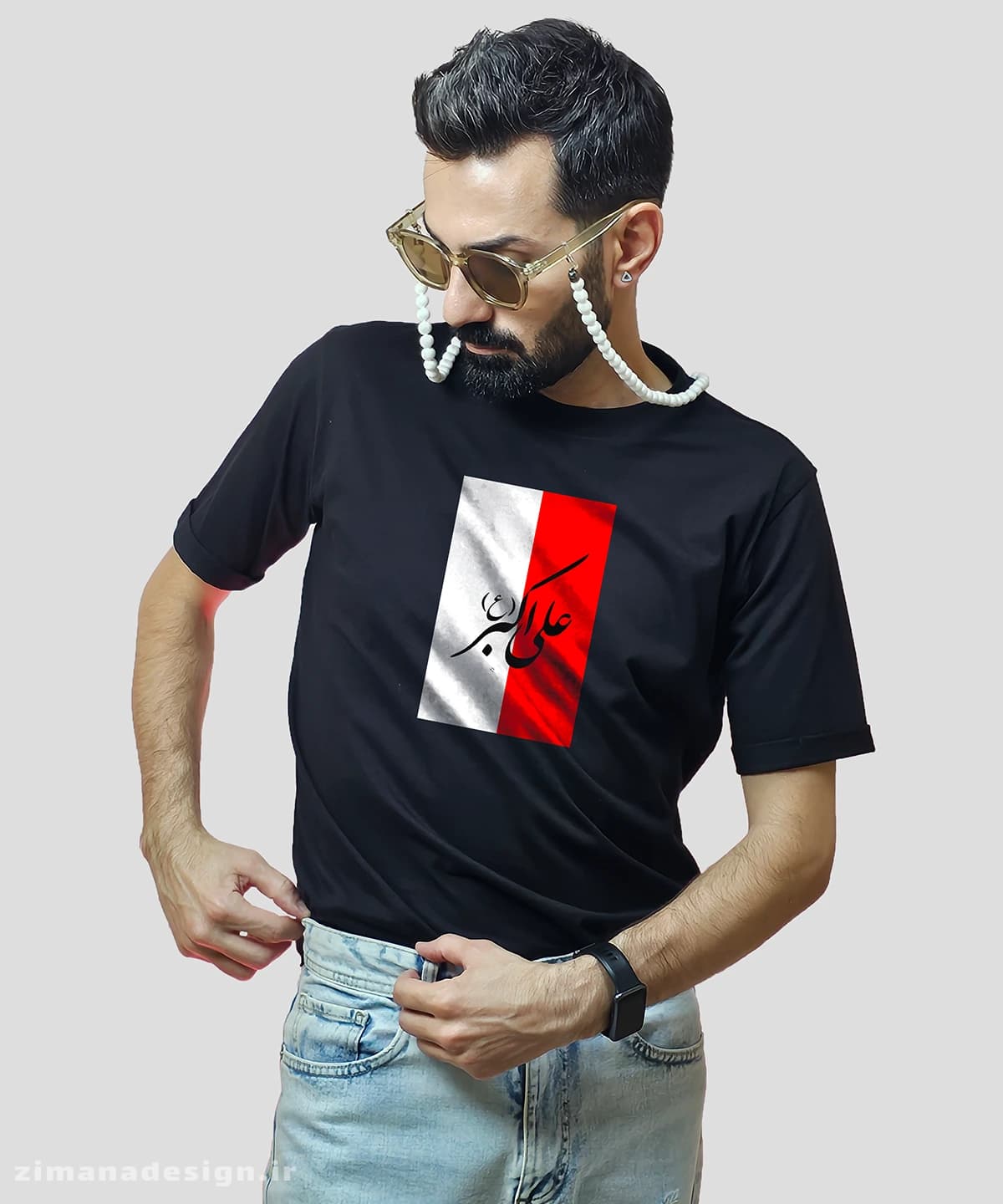 تیشرت مردانه و زنانه مذهبی طرح علی اکبر (ع) کد 734