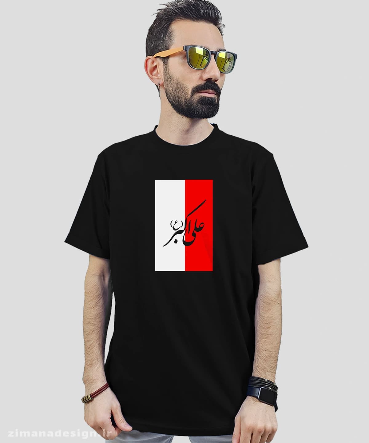 تیشرت مردانه و زنانه مذهبی طرح علی اکبر (ع) کد 734 — تصویر ۲