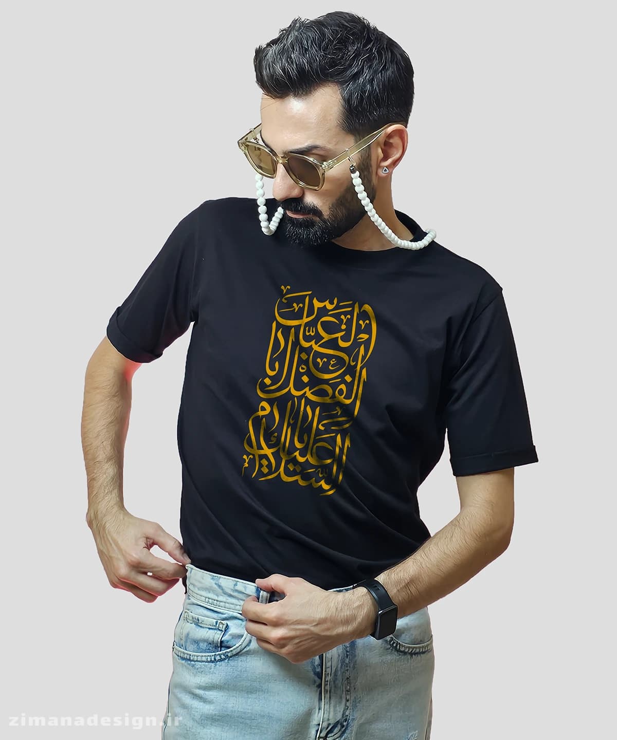 تیشرت مردانه و زنانه مذهبی طرح السلام علیک یا اباالفضل العباس کد 729 — تصویر ۲