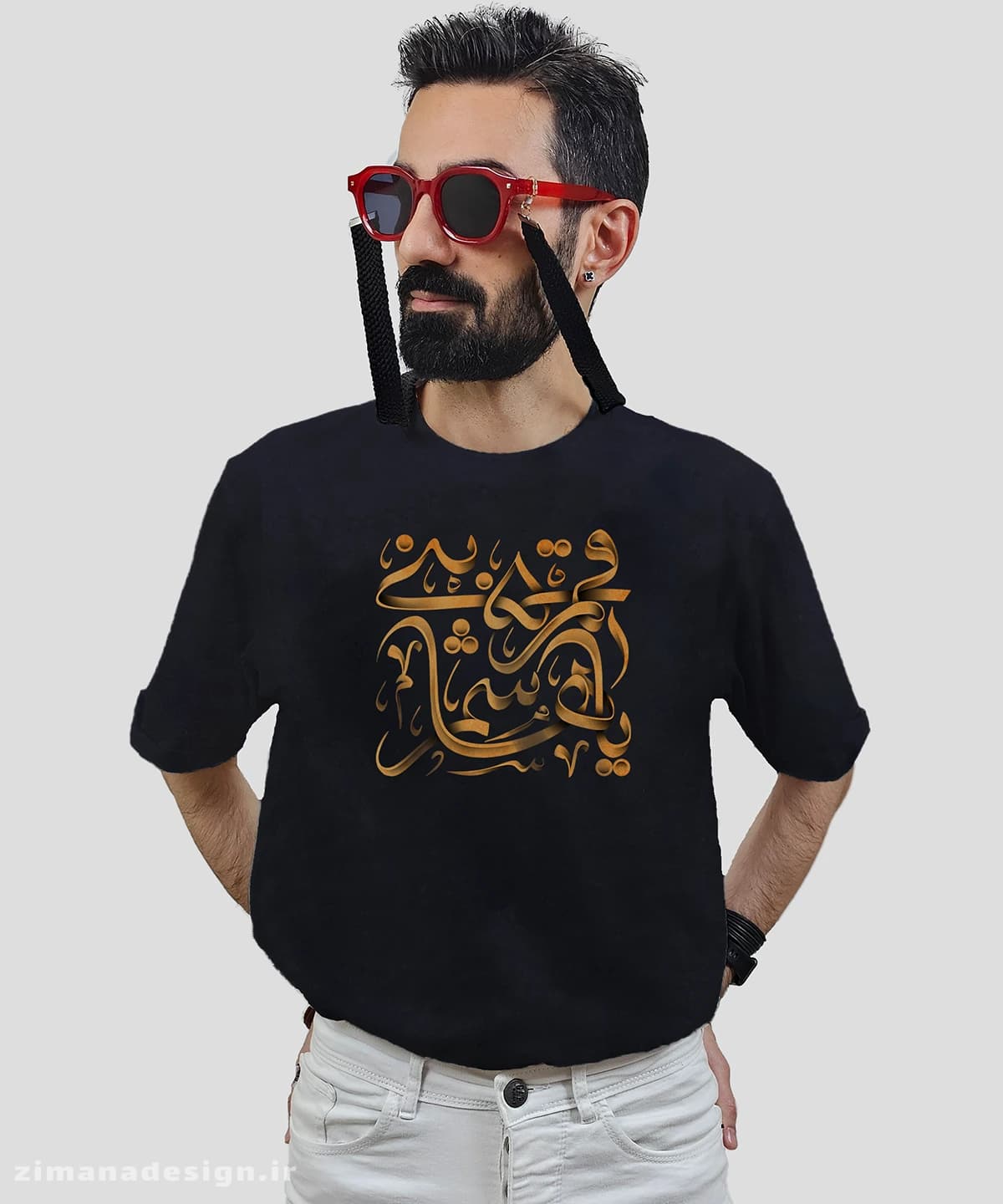 تیشرت مردانه و زنانه مذهبی طرح یا قمر بنی هاشم کد 724