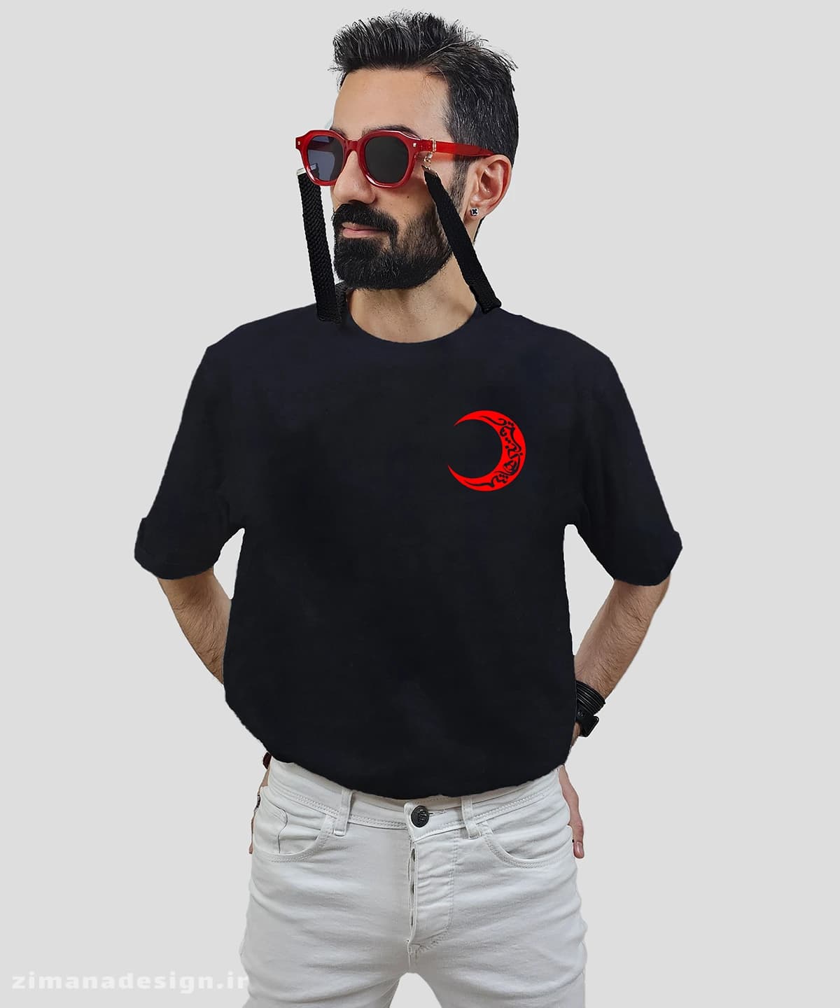 تیشرت مردانه و زنانه مذهبی طرح ماه یا قمر بنی هاشم کد 721