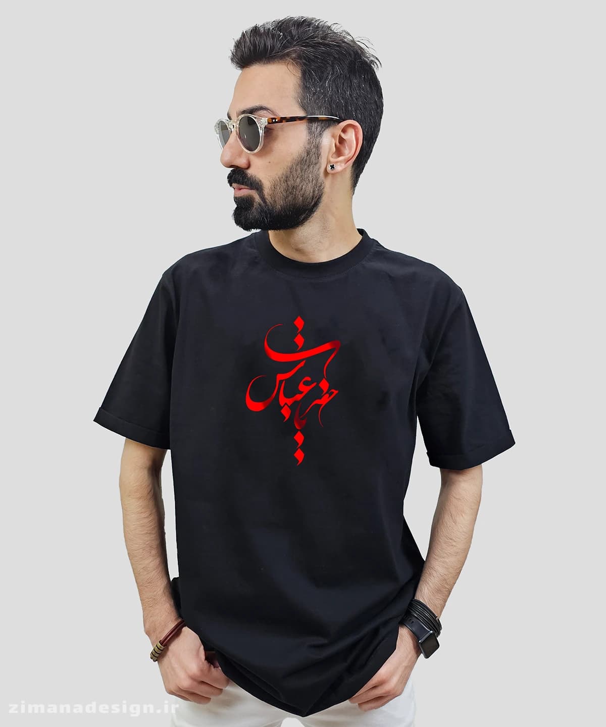 تیشرت مردانه و زنانه مذهبی طرح یا حضرت عباس کد 717
