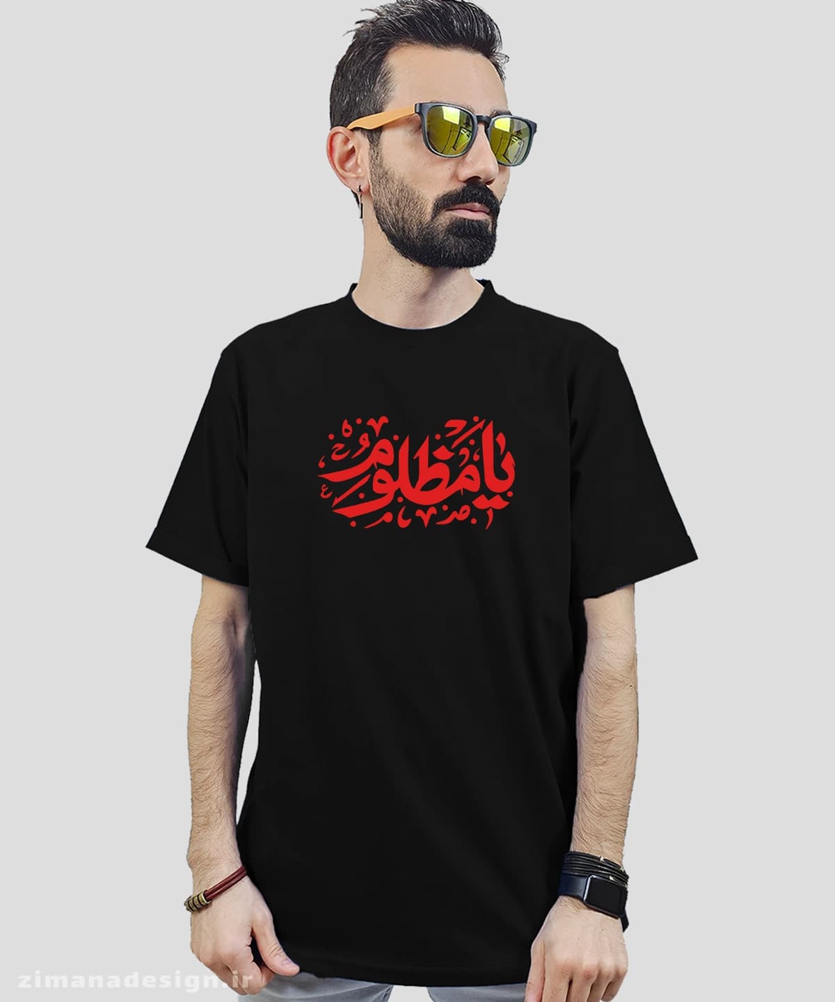 تیشرت مردانه و زنانه مذهبی امام حسین طرح یا مظلوم کد 702 — تصویر ۲