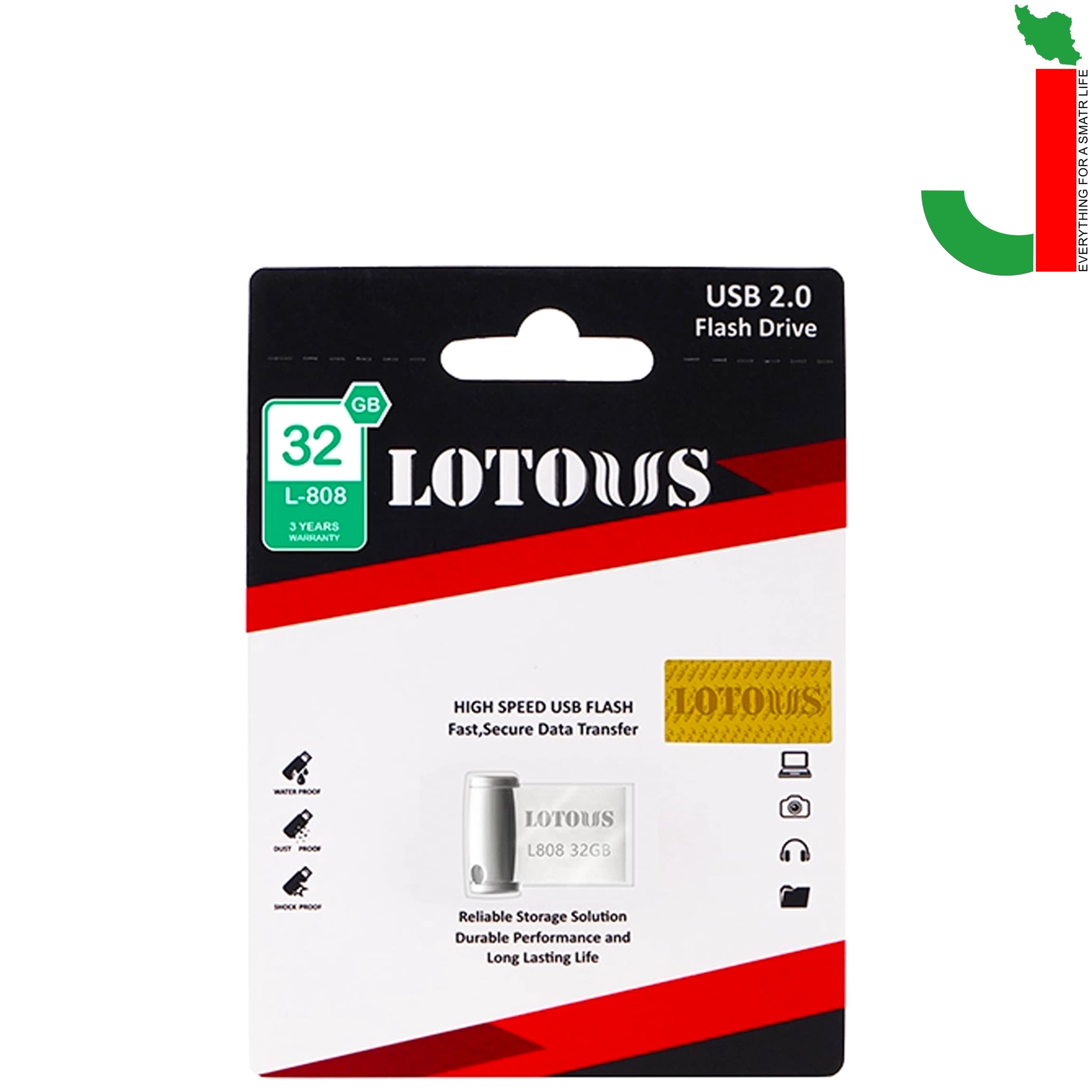 فلش مموری لوتوس مدل L808 ظرفیت 32 گیگابایت USB 2.0 — تصویر ۲