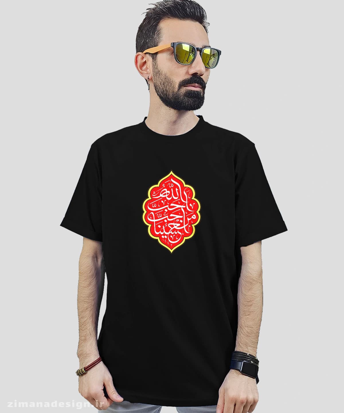تیشرت مردانه و زنانه مذهبی طرح احب الله من احب حسینا کد 698