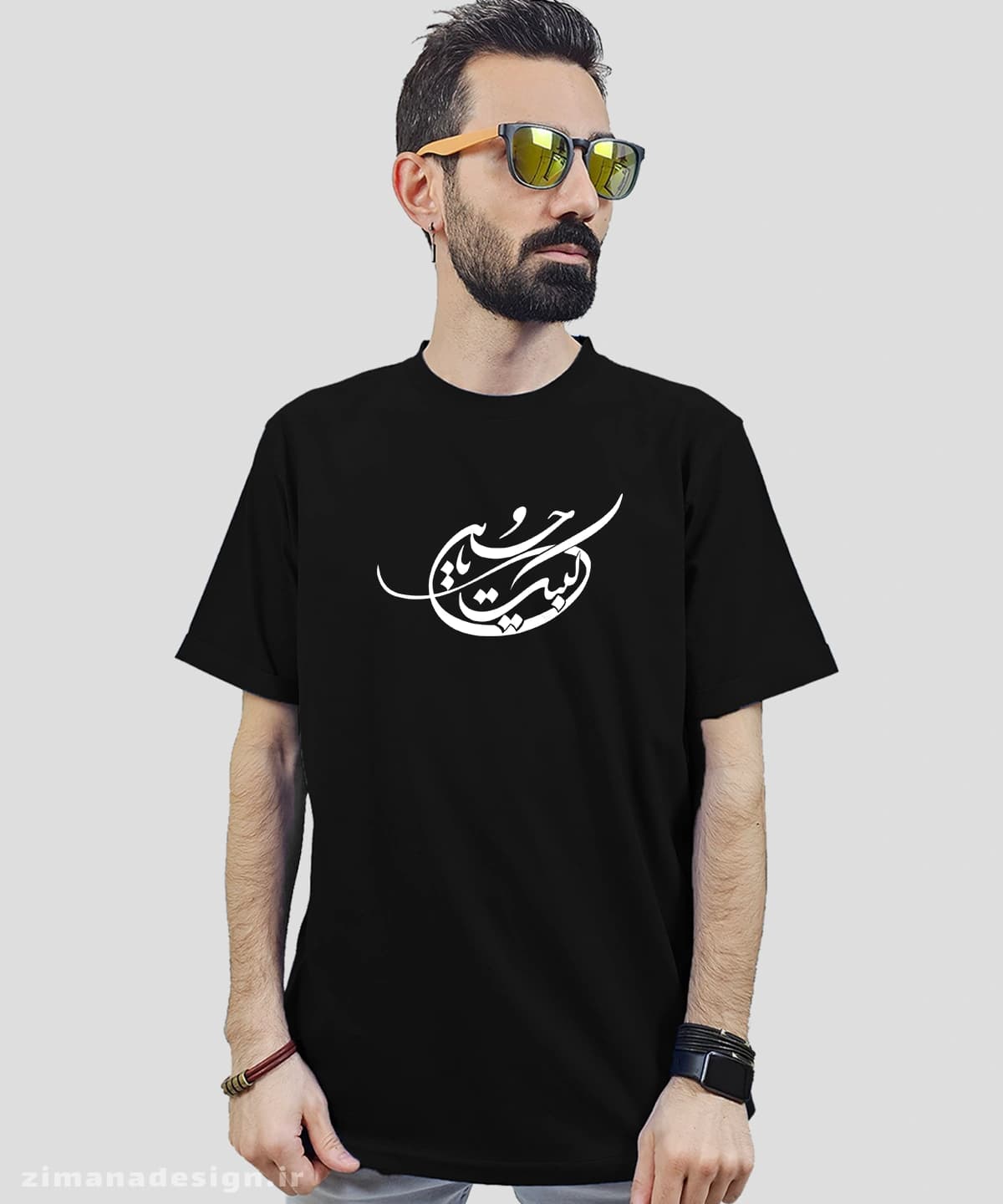 تیشرت مردانه و زنانه مذهبی طرح لبیک یا حسین کد 693