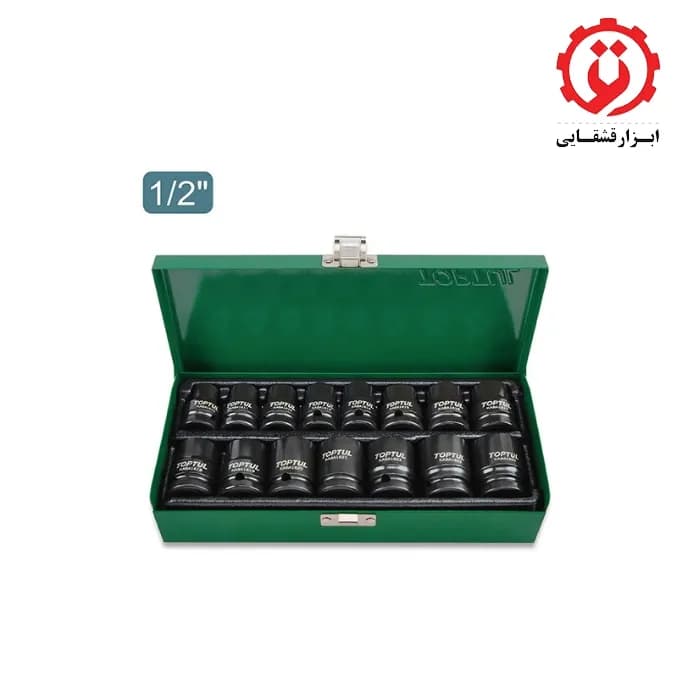 جعبه بکس 15 پارچه 1/2 اینچ مشکی فشار قوی تاپ تول مدل GDAD1501 — تصویر ۲