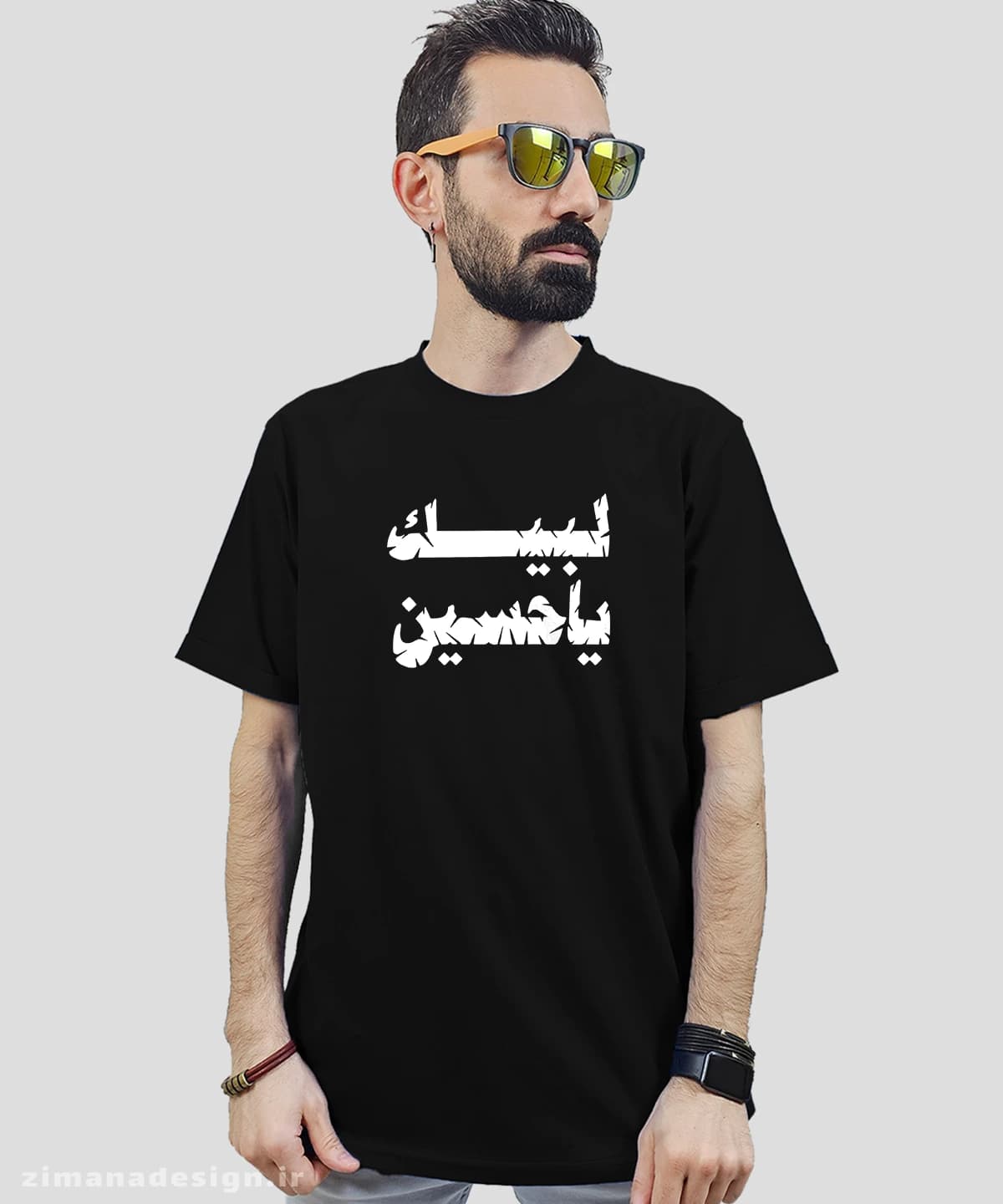 تیشرت مردانه و زنانه محرمی مدل لبیک یا حسین — تصویر ۴