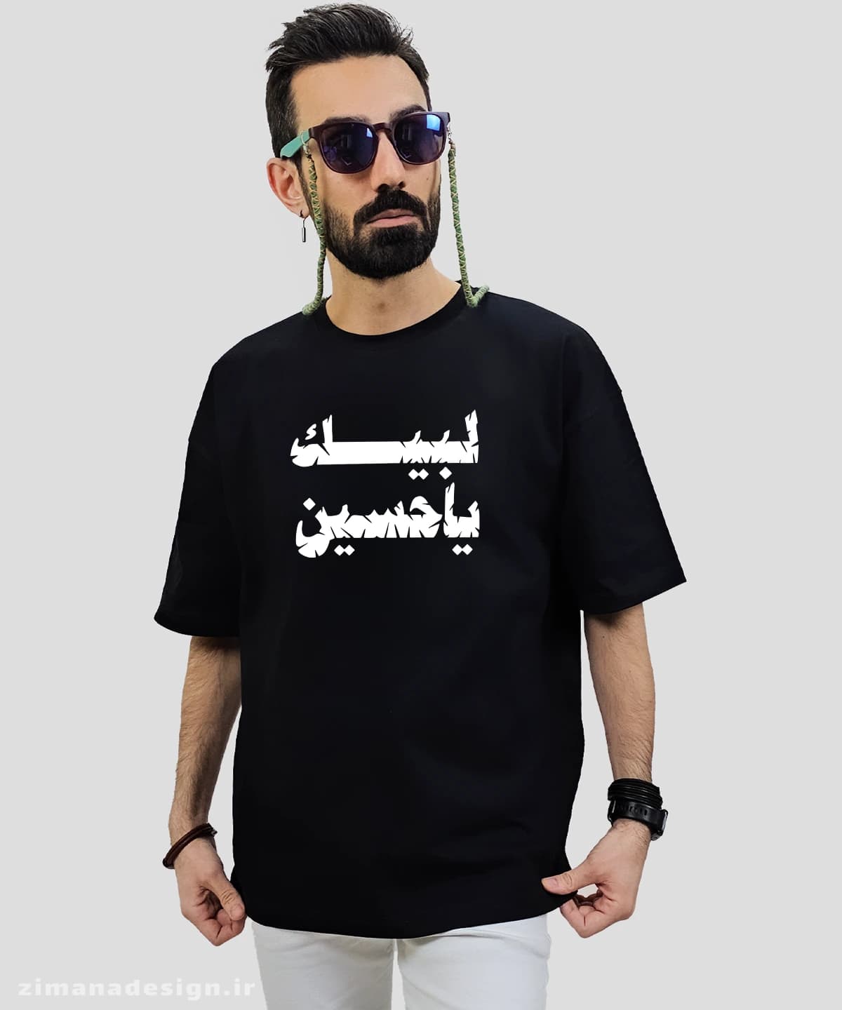 تیشرت لش مردانه و زنانه محرمی مدل لبیک یا حسین