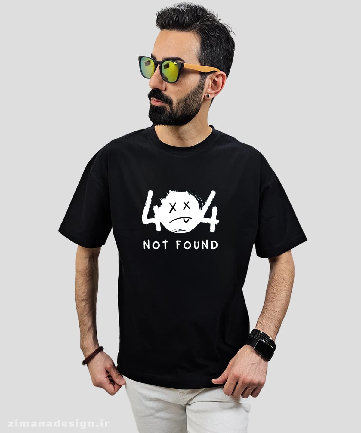 تیشرت لش مردانه و زنانه طرح ارور Not Found 404 — تصویر ۶