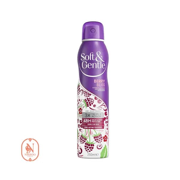 اسپری ضد تعریق سافت اند جنتل مدل berry bliss حجم 250 میل