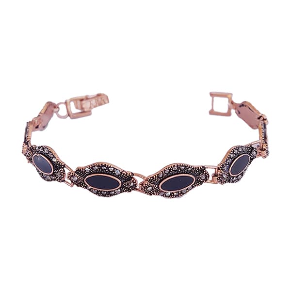 دستبند مسی مارگازیت طرح چشم نگین مشکی JW486.9