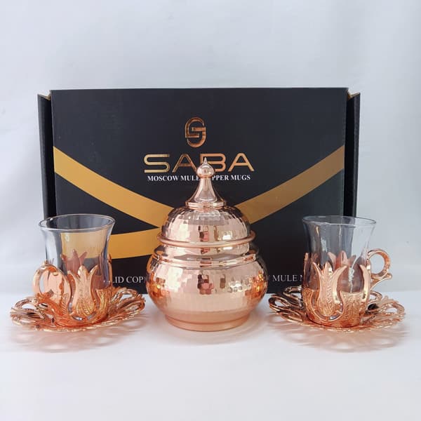 پک هدیه کادویی ظروف مسی همراه بسته بندی ویژه HS71 — تصویر ۲
