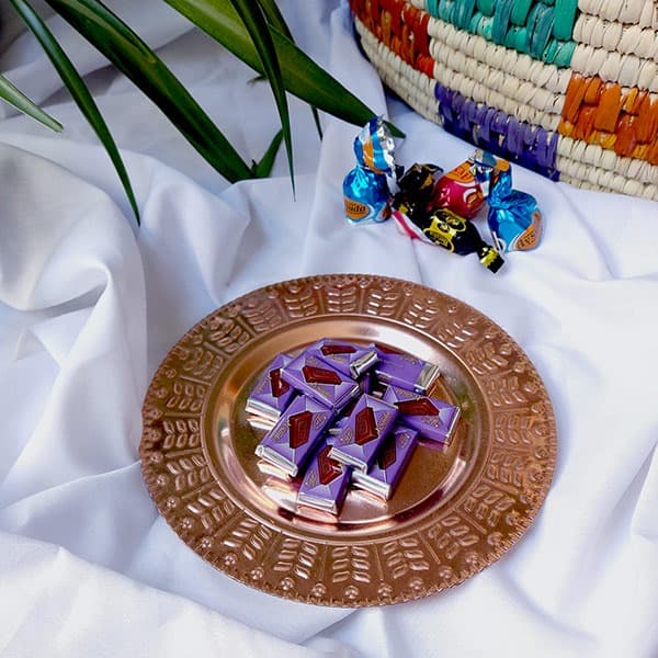بشقاب پیش دستی دور طرح مسی کد ZH223 — تصویر ۲