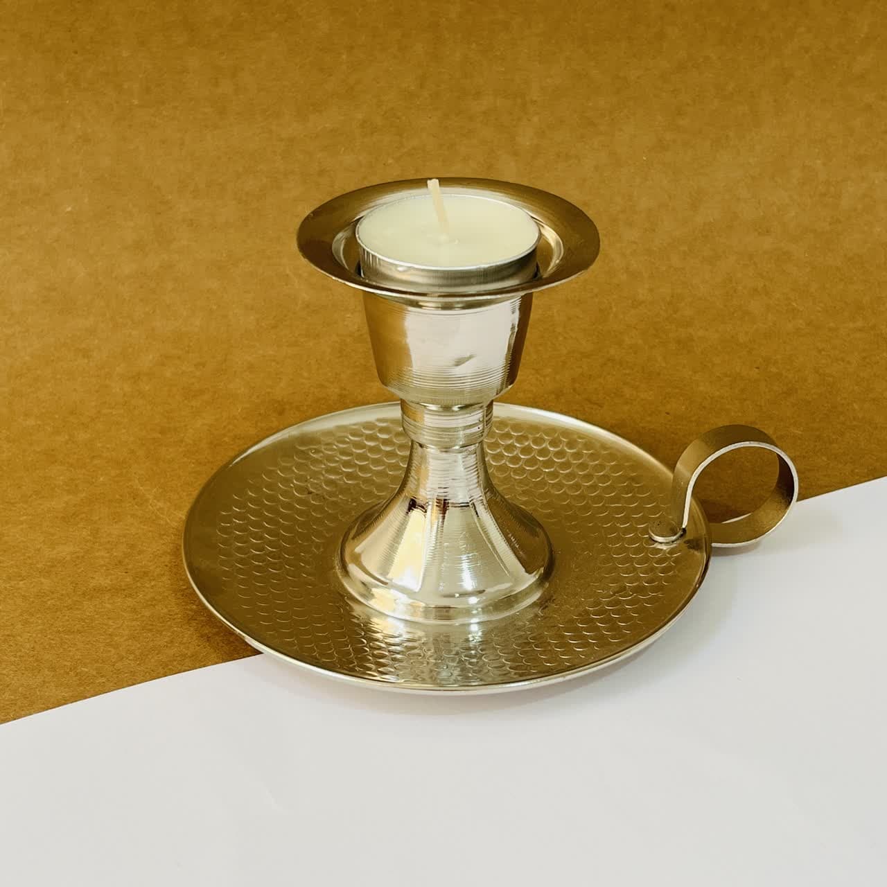 شمعدان مسی بشقابی کروم کد ZH246.1 — تصویر ۲