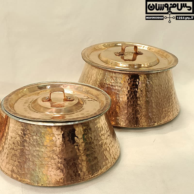 دیگچه مسی دستساز سایز 4 مدل غازان — تصویر ۴